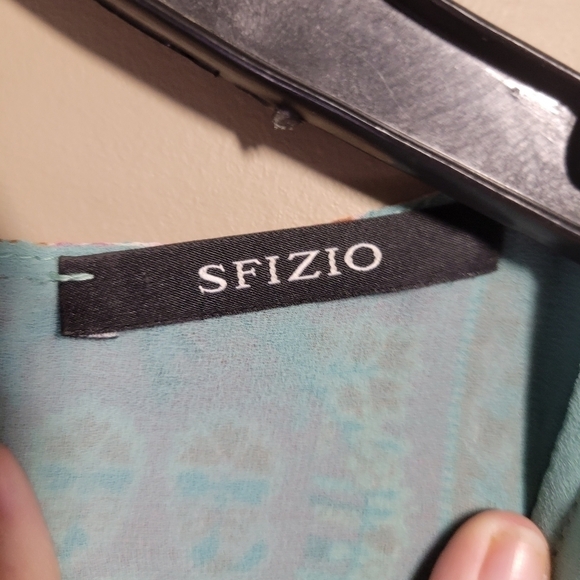 SFIZIO made in Italy large multi patterned pasliy with lace details sleeveless - Picture 5 of 8